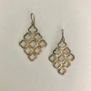 Stella & Dot Brushed Silver Statement Earrings